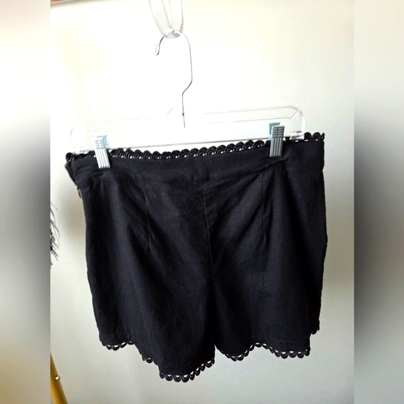 Express Black High Waist Eyelet Trim Shorts - Picture 4 of 8